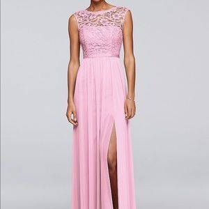 David’s Bridal Ticked Pink Lace